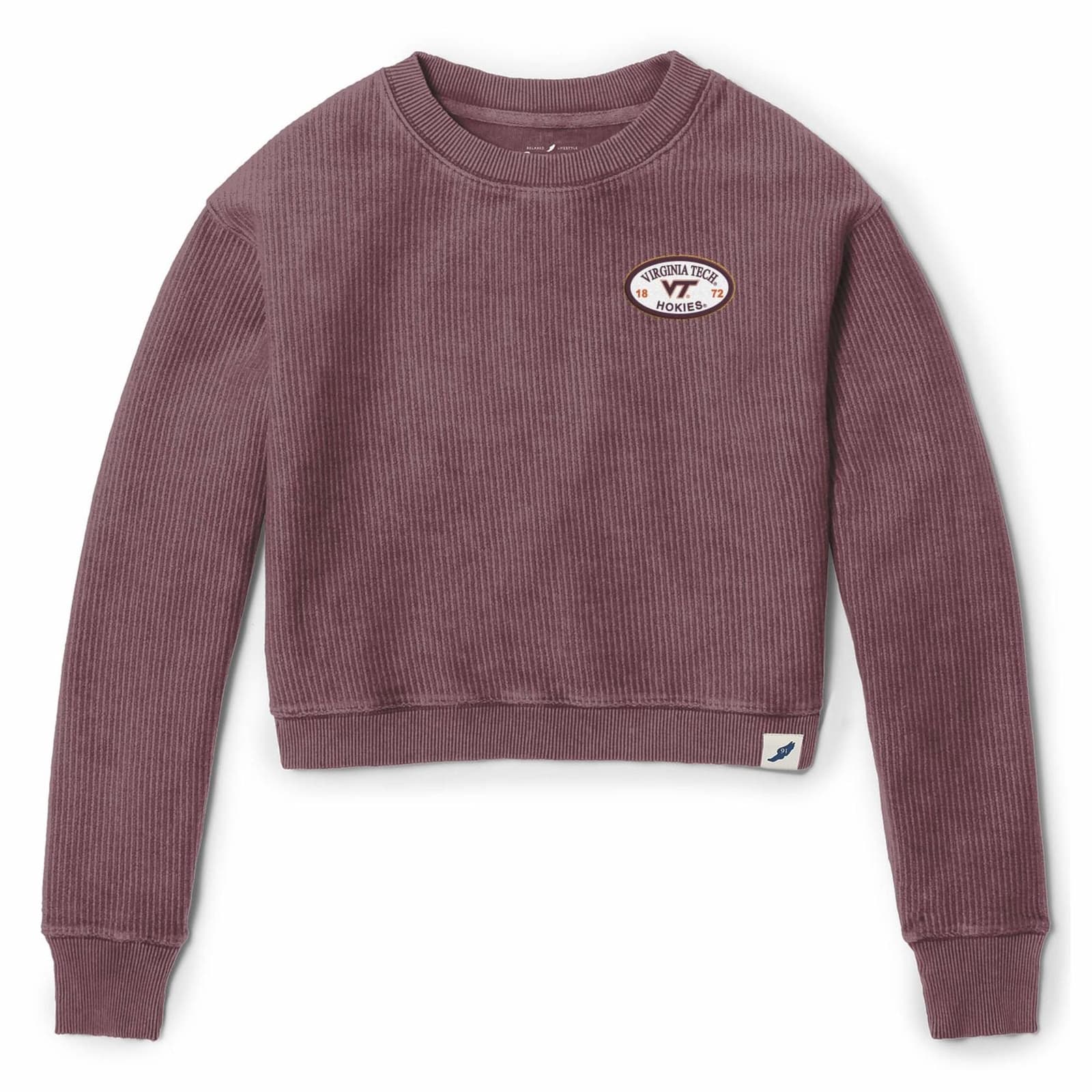 League Women's Virginia Tech Hokies Timber Cropped Top Maroon Large - Thumbnail 2