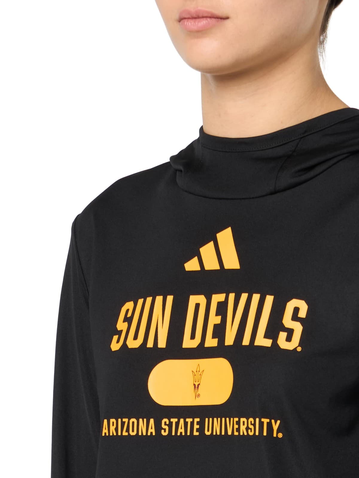 Adidas Women's Arizona State Sun Devils Aeroready Training Hoodie Black Medium - Thumbnail 3