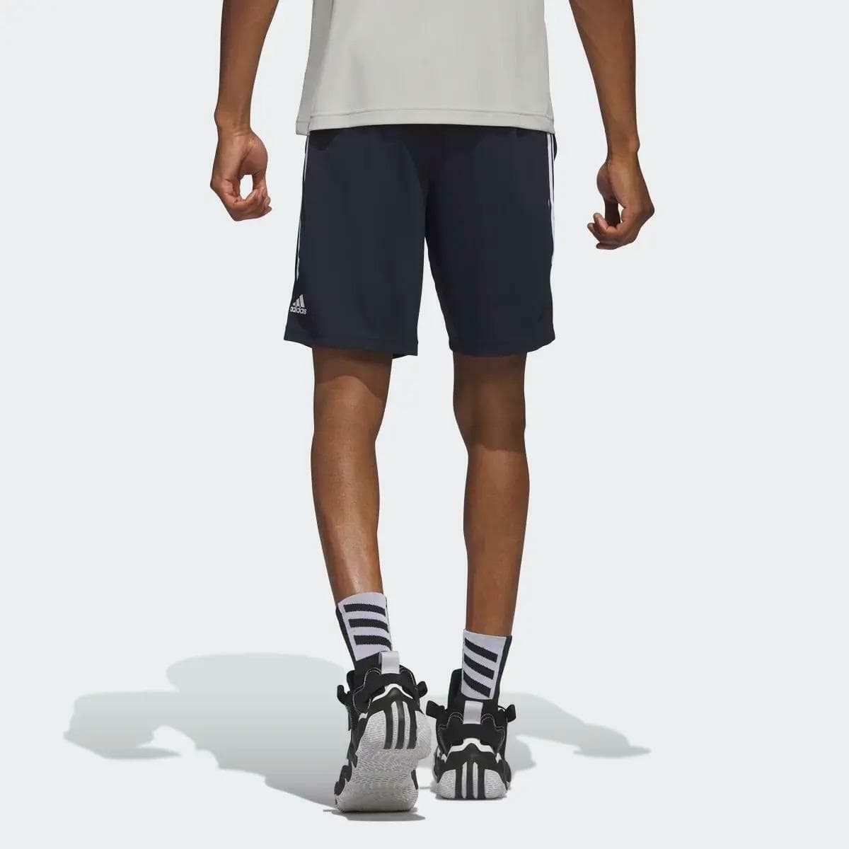 adidas Men's Legends 3-Stripes 7 inch Basketball Shorts Ink Blue/White X-Large - Thumbnail 4