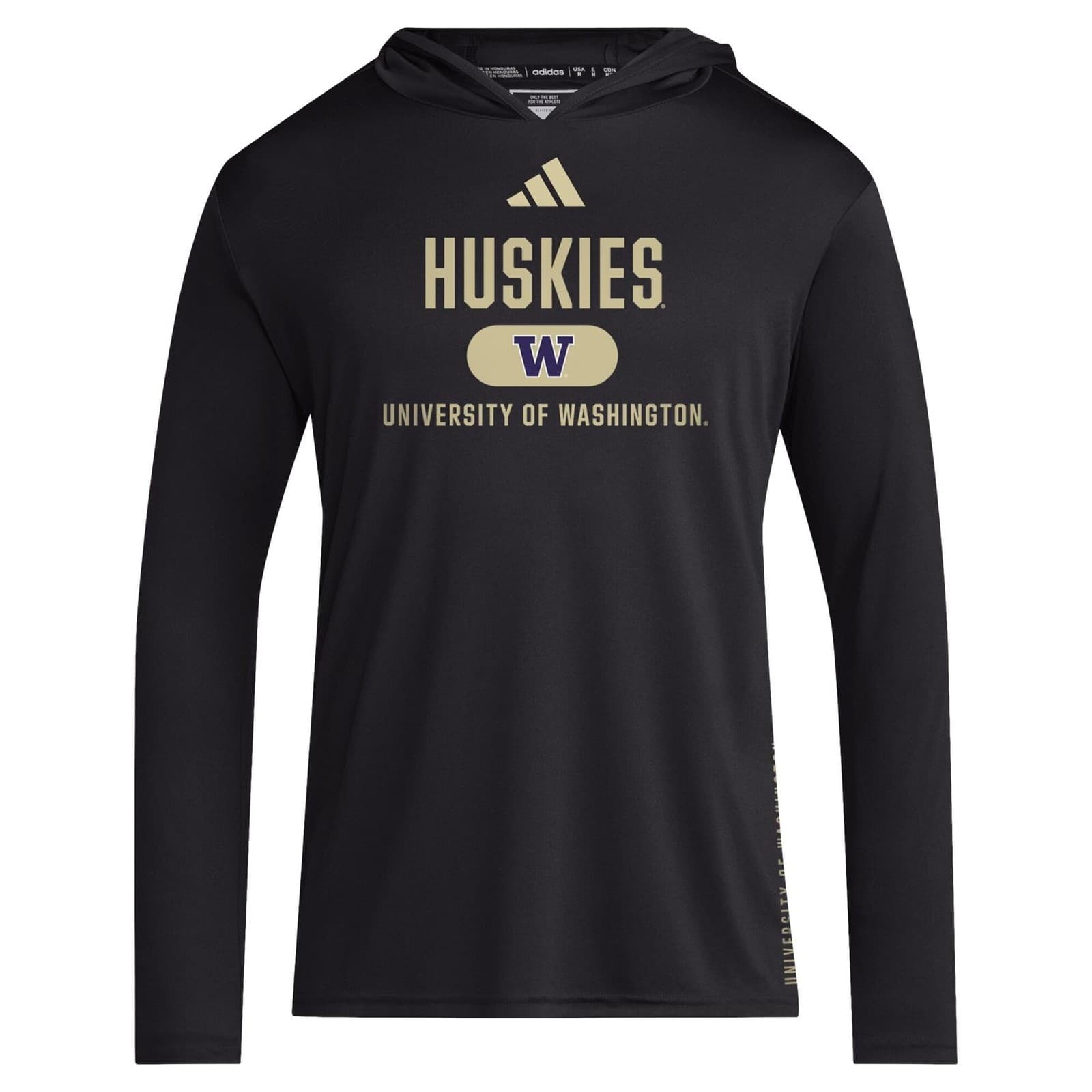 Adidas Men's Washington Huskies Designed for Training Hoodie Black Medium - Thumbnail 4