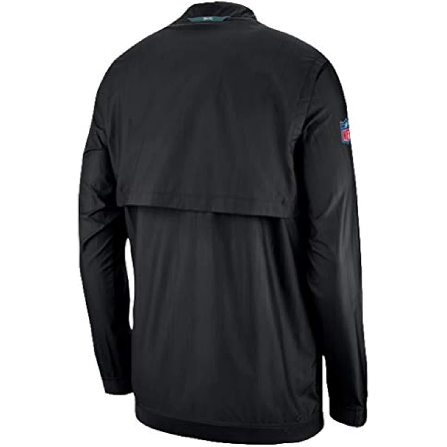 Nike Men's Philadelphia Eagles Half Zip Weather Resistant Pullover Jacket Black - Thumbnail 2