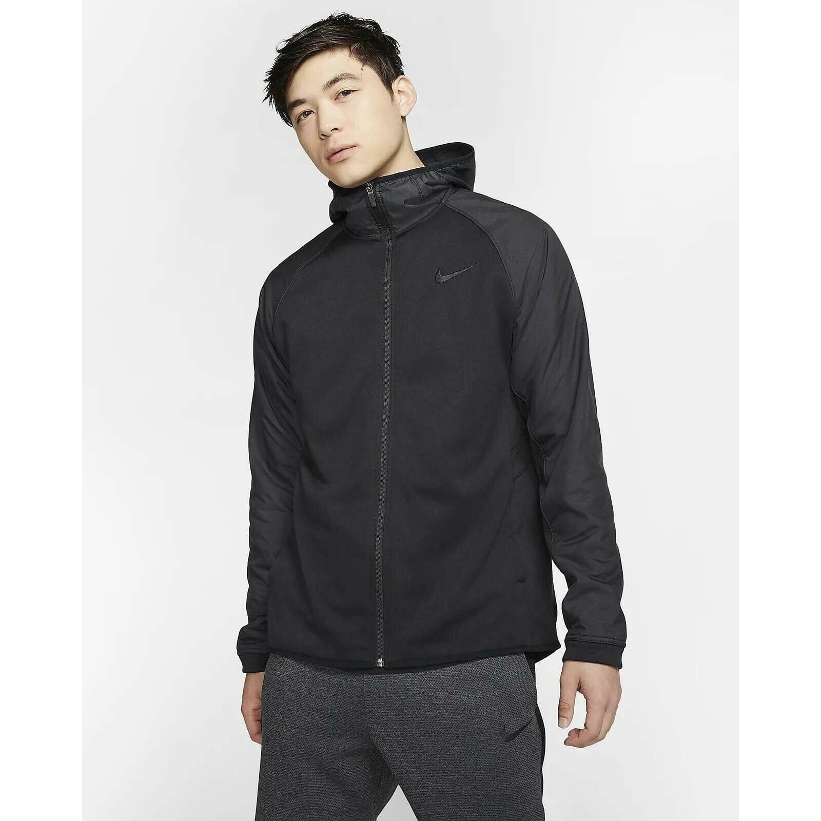 Nike Men's Therma Winterized Full Zip Hoodie Jacket Black Medium $110 Value - Thumbnail 2