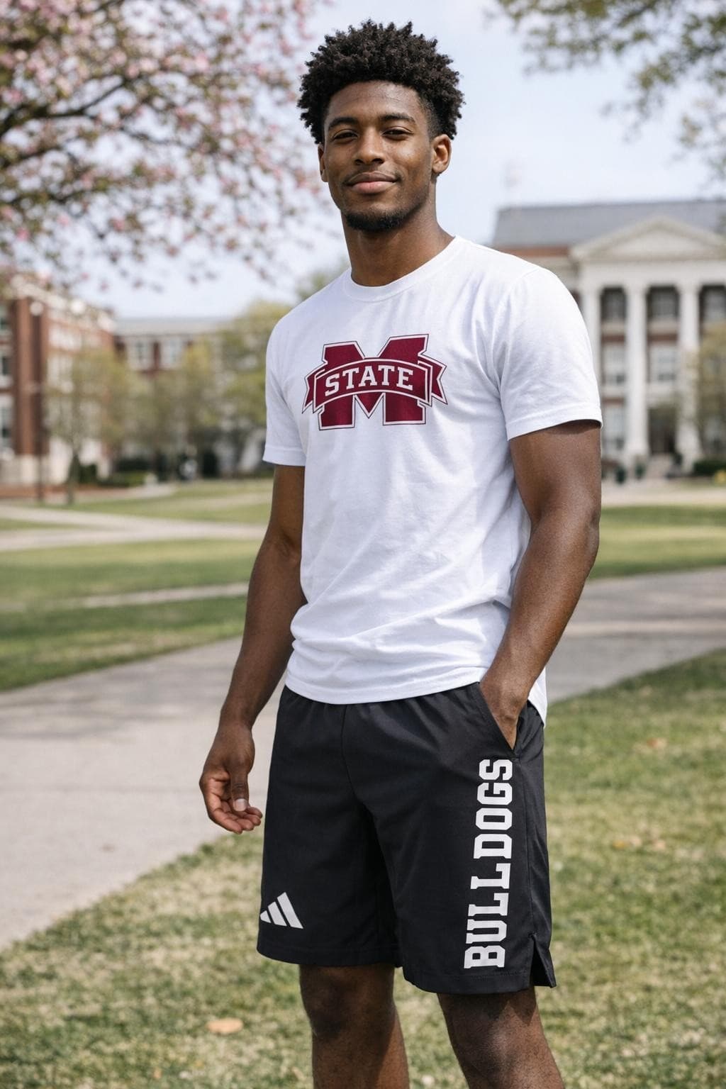 adidas Men's Mississippi State Bulldogs Aeroready Team Shorts 3XL $65 Value - Thumbnail 2