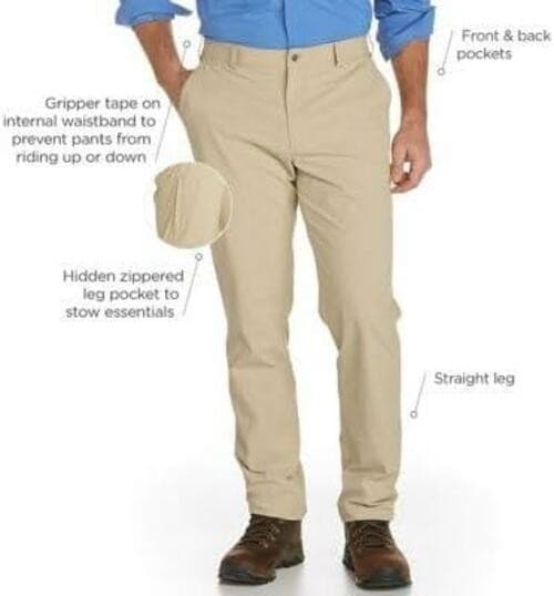 Coolibar Men's Chenolite Marcos UPF+50 Pants Washed Tan 38 x 34 $95 Value - Thumbnail 5