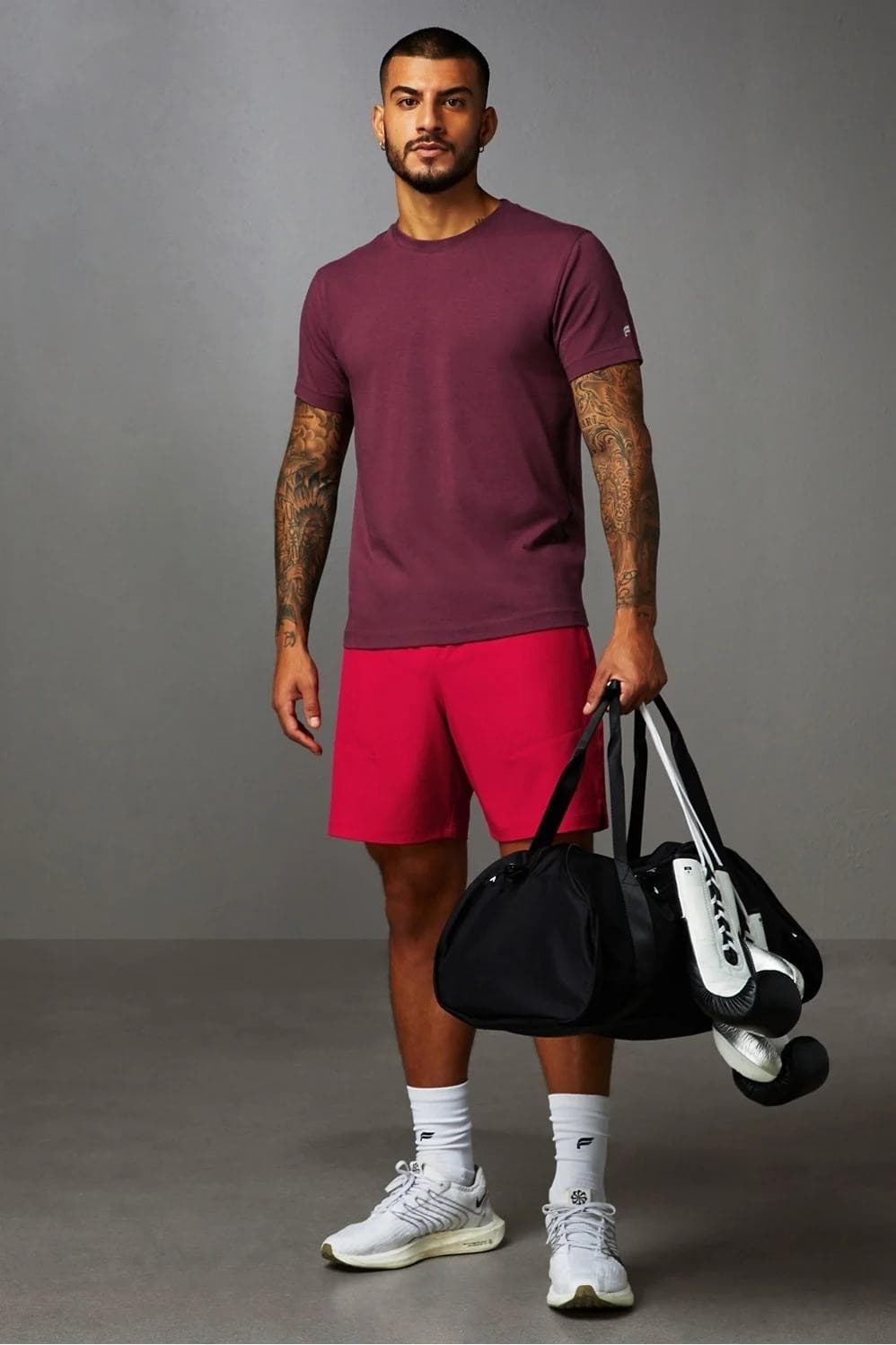Fabletics Men's 24-7 Moisture Wicking Performance T-shirt Merlot 2XL $61 Value - Thumbnail 4