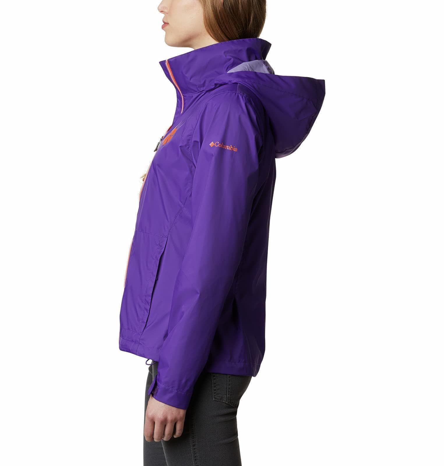 Columbia Women's Clemson Tigers Waterproof Hooded Jacket Purple Large - Thumbnail 2