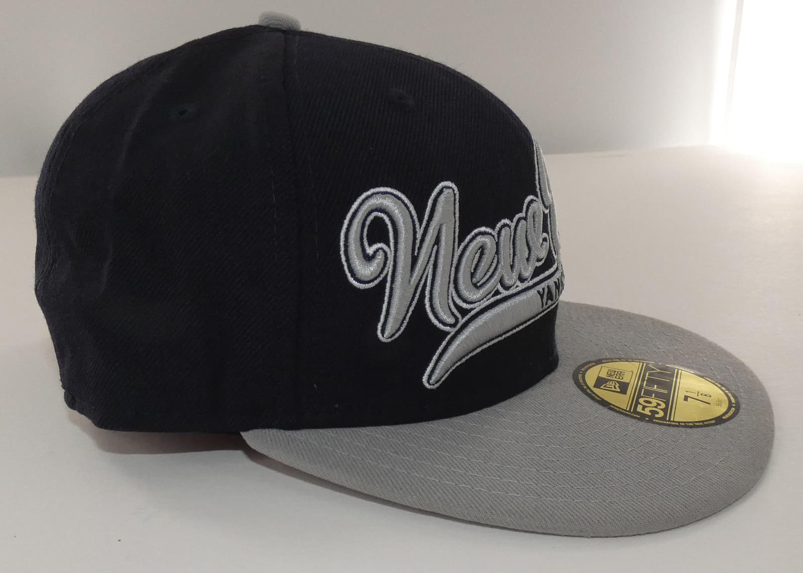 New Era New York Yankees Scripter Fitted Cap 7 1/8 59Fifty Navy Blue Gray - Thumbnail 7