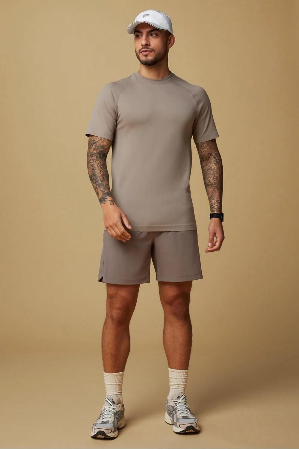 Fabletics Men's The Training Day Performance T-shirt Khaki 2XL $61 Value - Thumbnail 3