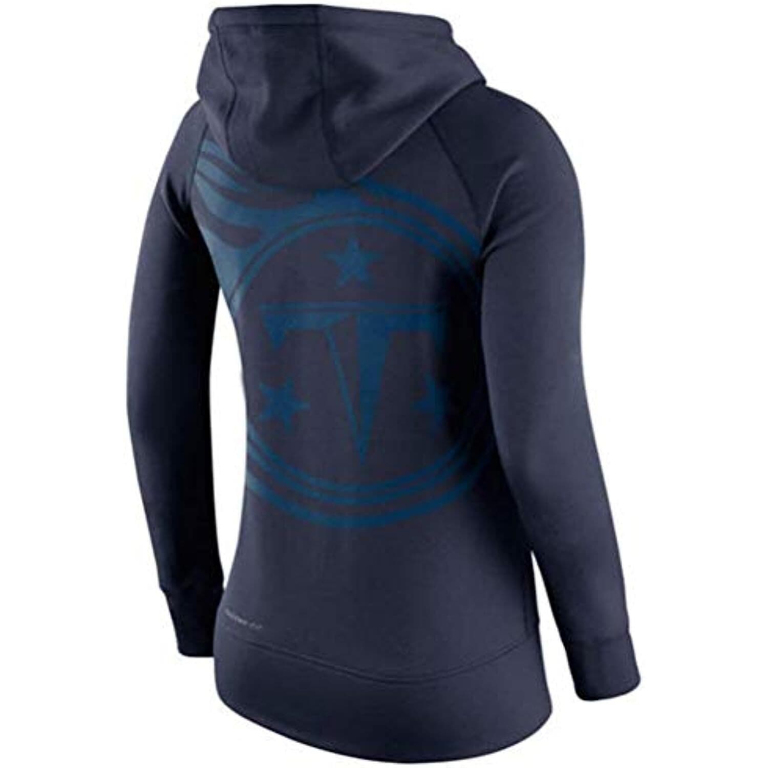 Nike Women's Tennessee Titans Warpspeed Therma Fit Full Zip Hoodie Blue Small - Thumbnail 2