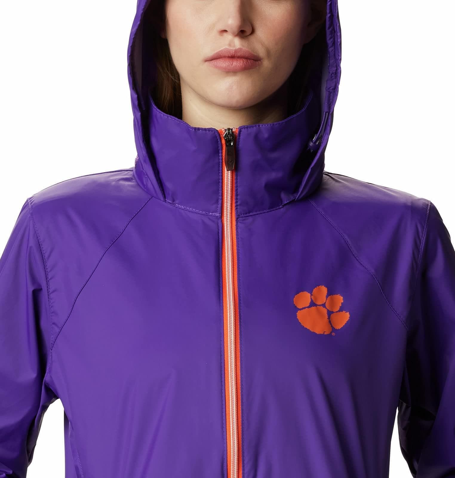 Columbia Women's Clemson Tigers Waterproof Hooded Jacket Purple Large - Thumbnail 5