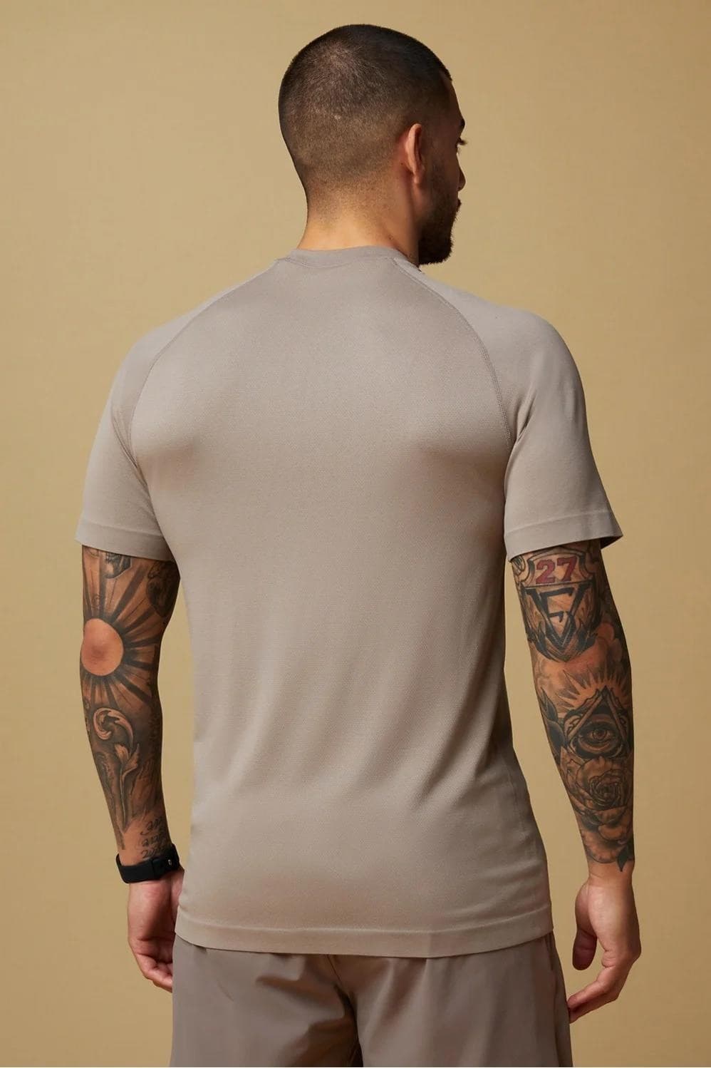 Fabletics Men's The Training Day Performance T-shirt Khaki 2XL $61 Value - Thumbnail 2