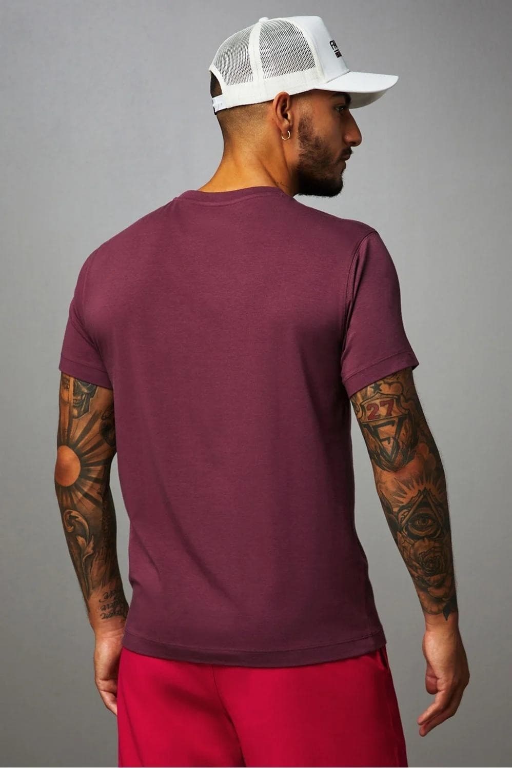 Fabletics Men's 24-7 Moisture Wicking Performance T-shirt Merlot 2XL $61 Value - Thumbnail 3