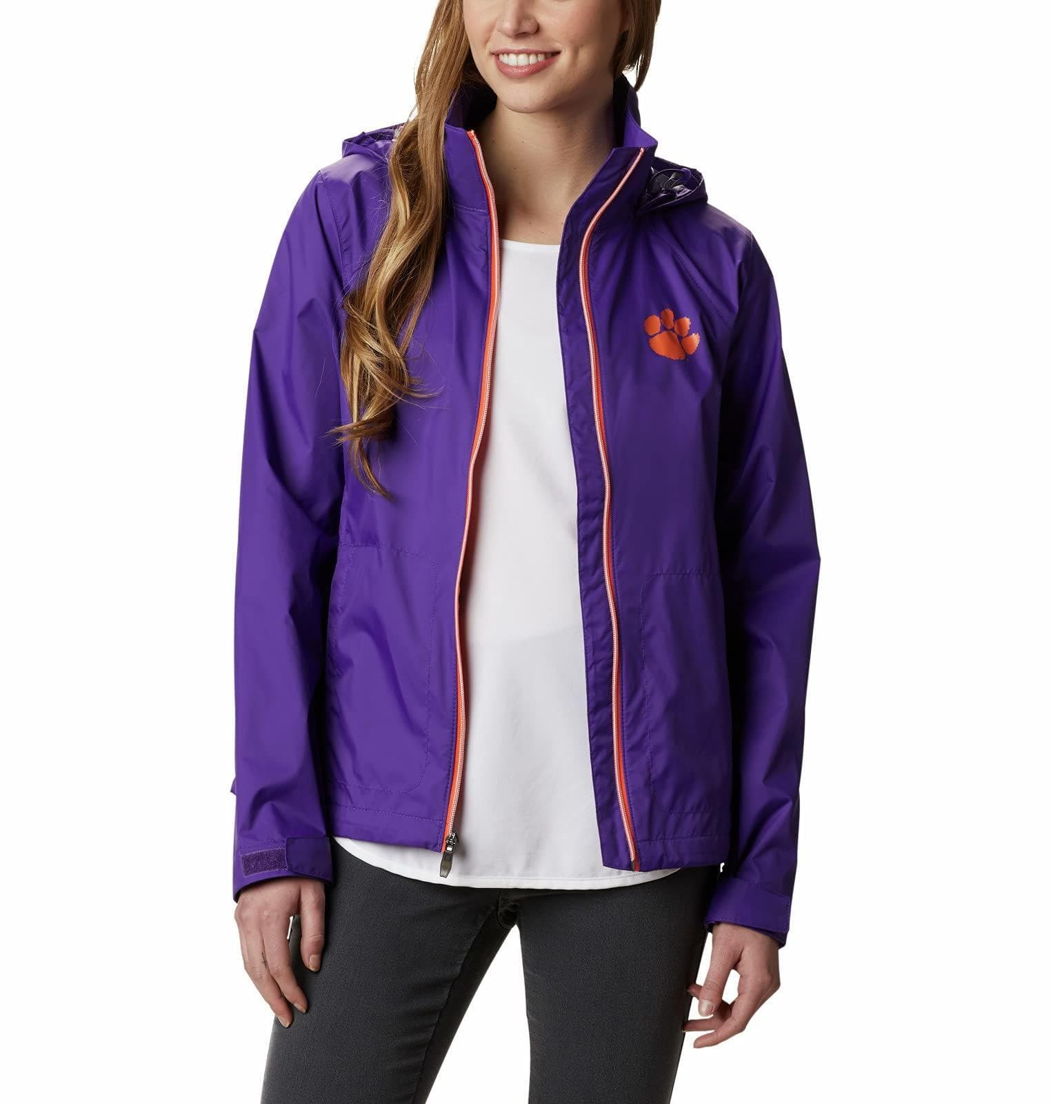 Columbia Women's Clemson Tigers Waterproof Hooded Jacket Purple Large - Thumbnail 8