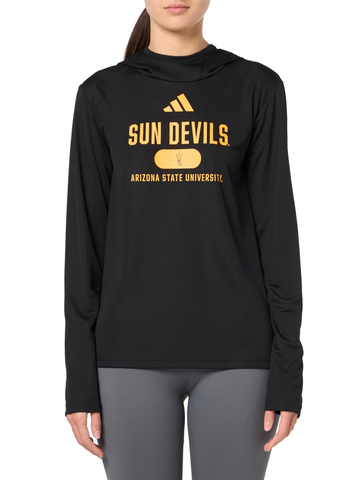 Adidas Women's Arizona State Sun Devils Aeroready Training Hoodie Black Medium - Thumbnail 4