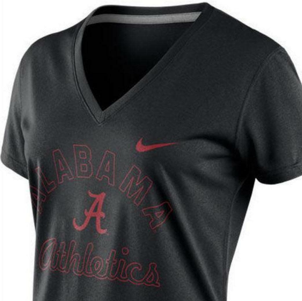 Nike Women's Alabama Crimson Tide Dri-Fit V-Neck Legend T-shirt Black Small - Thumbnail 2