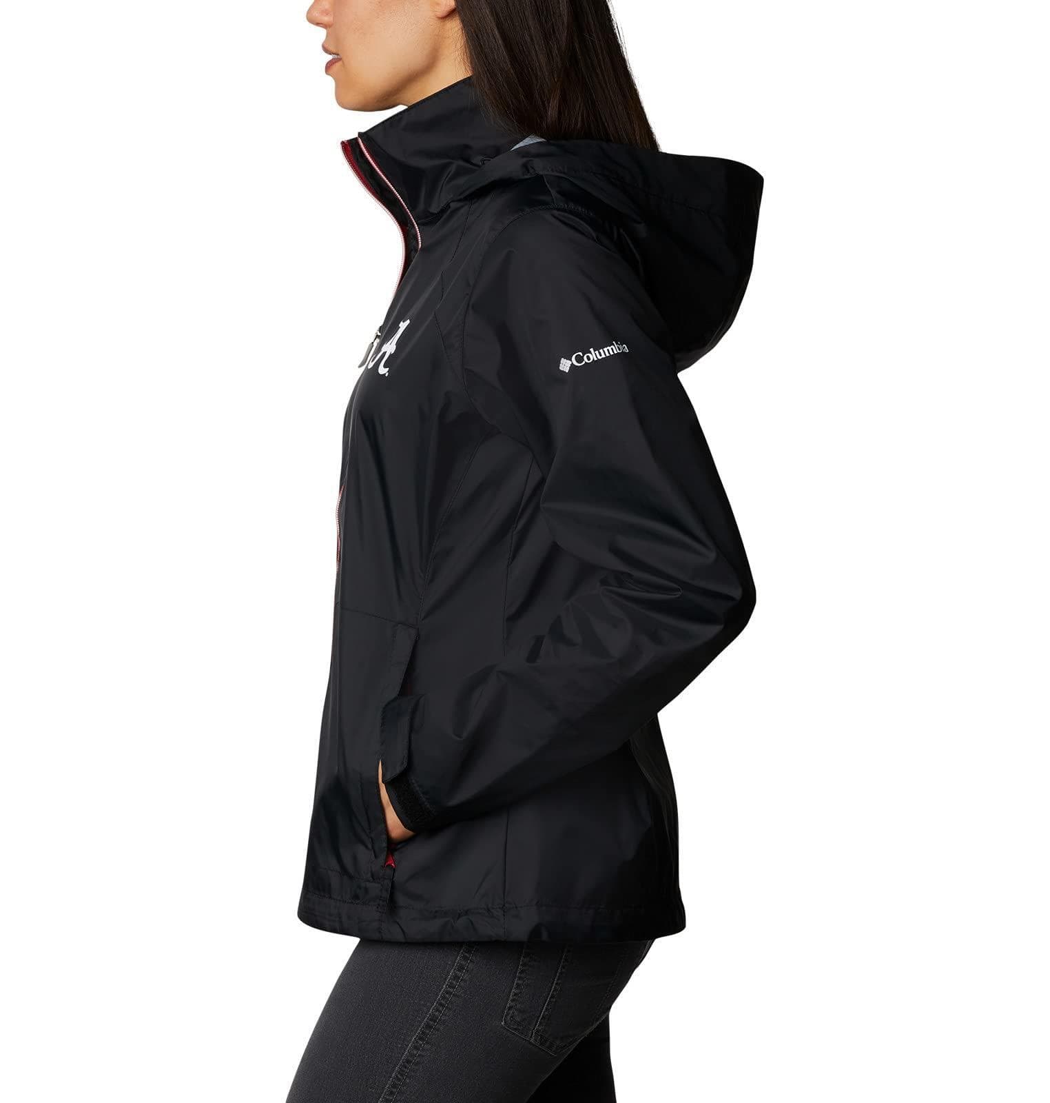 Columbia Women's Alabama Crimson Tide Waterproof Hooded Jacket Black Large - Thumbnail 2