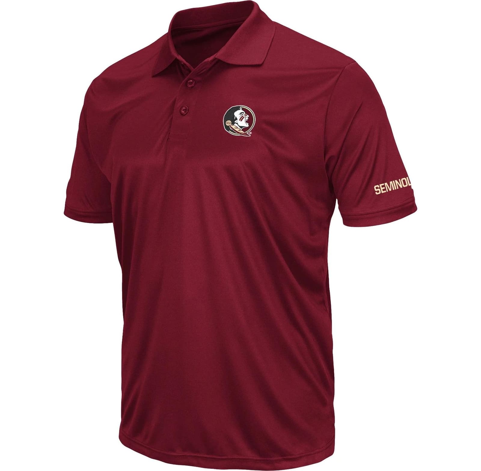 Colosseum Men's Florida State Seminoles Polyester Stance Polo Garnet Red 2XL - Thumbnail 4