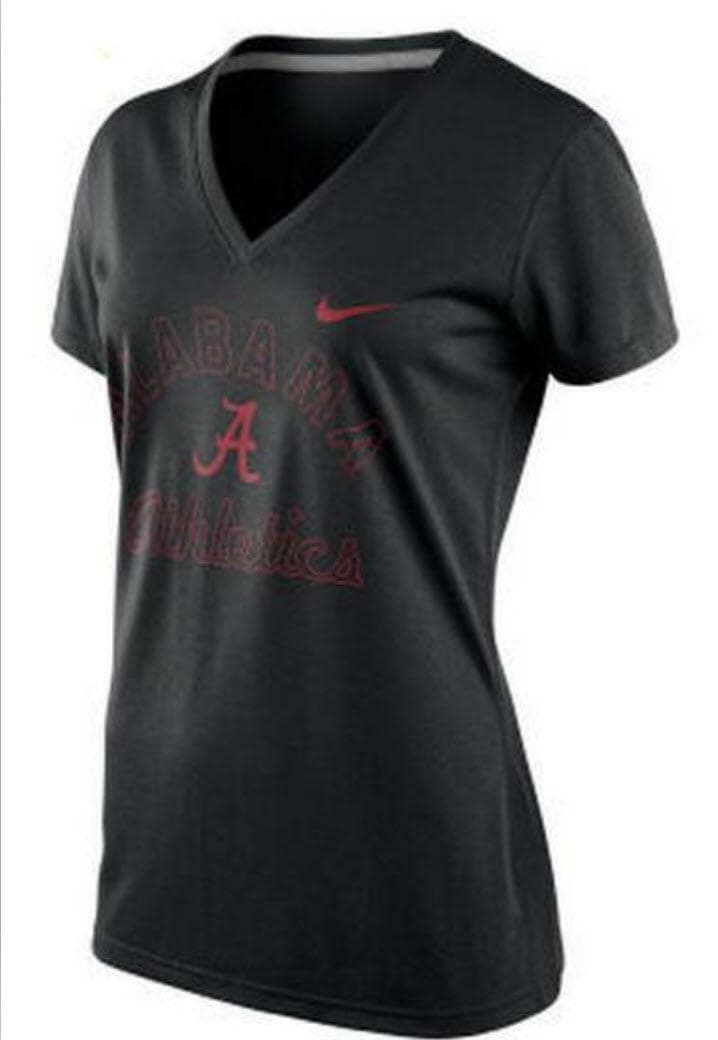 Nike Women's Alabama Crimson Tide Dri-Fit V-Neck Legend T-shirt Black Small