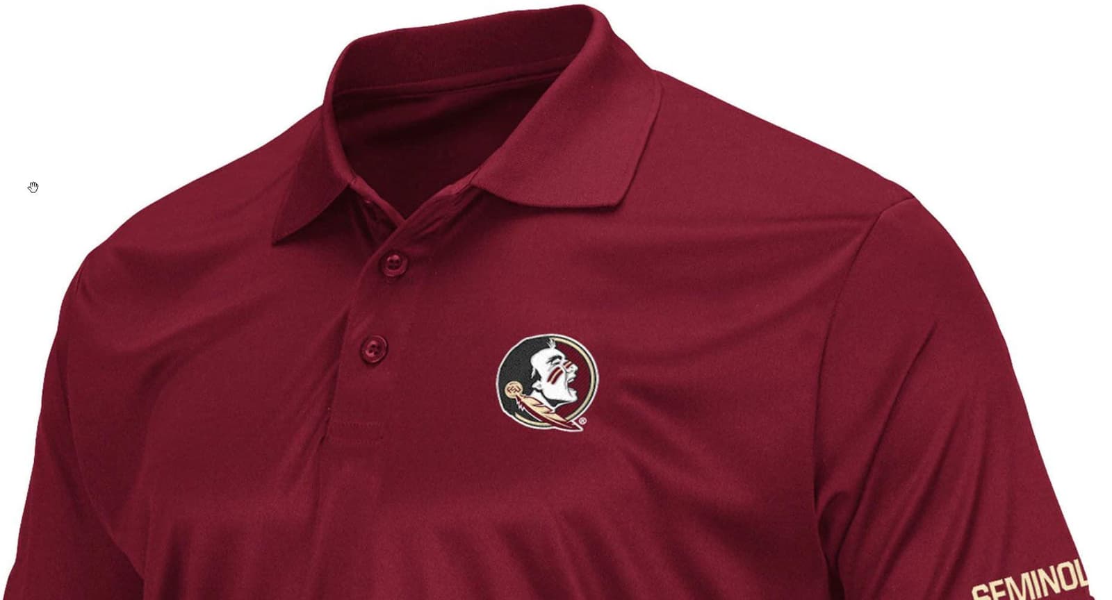Colosseum Men's Florida State Seminoles Polyester Stance Polo Garnet Red 2XL - Thumbnail 2