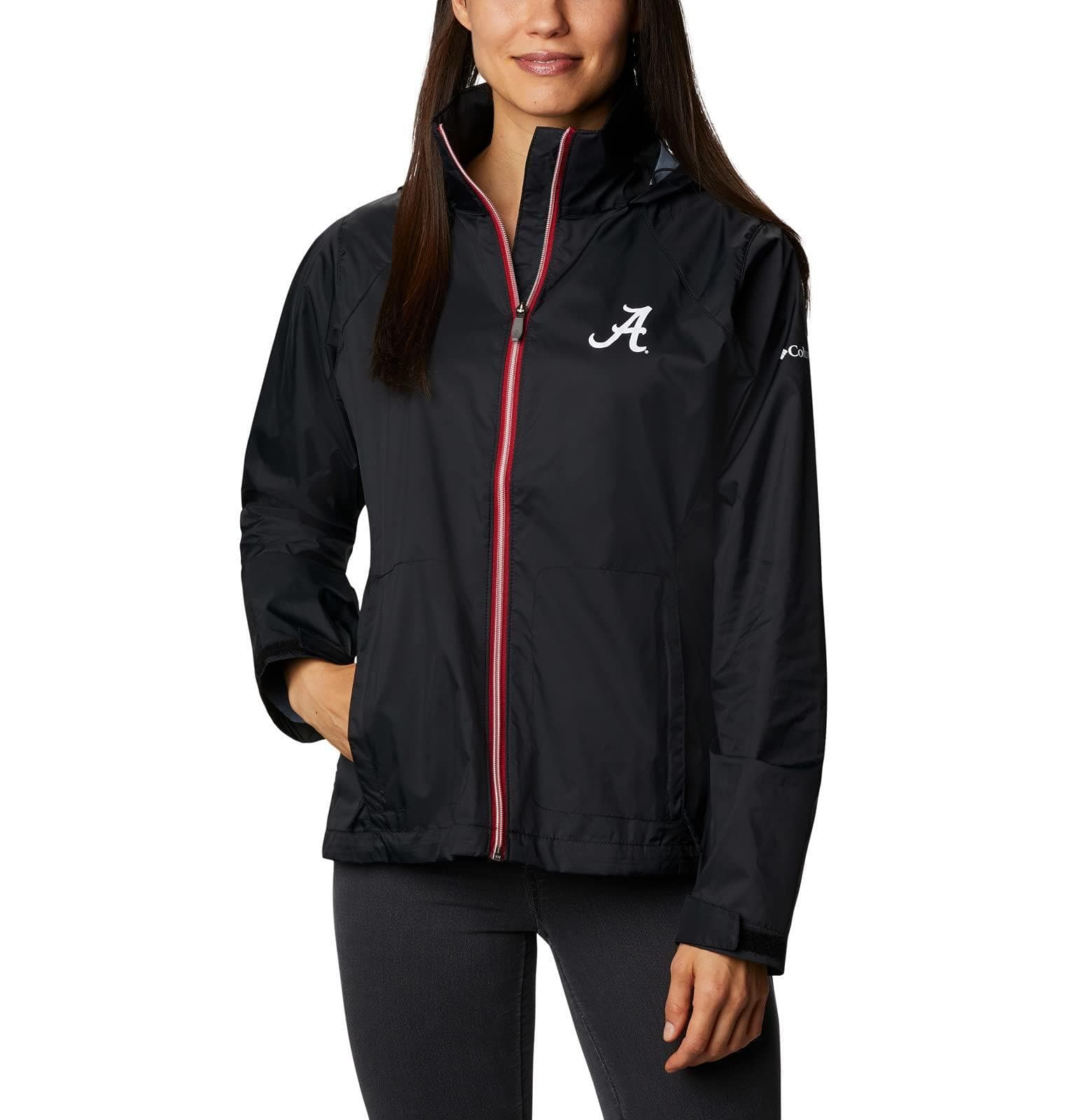 Columbia Women's Alabama Crimson Tide Waterproof Hooded Jacket Black Large - Thumbnail 8