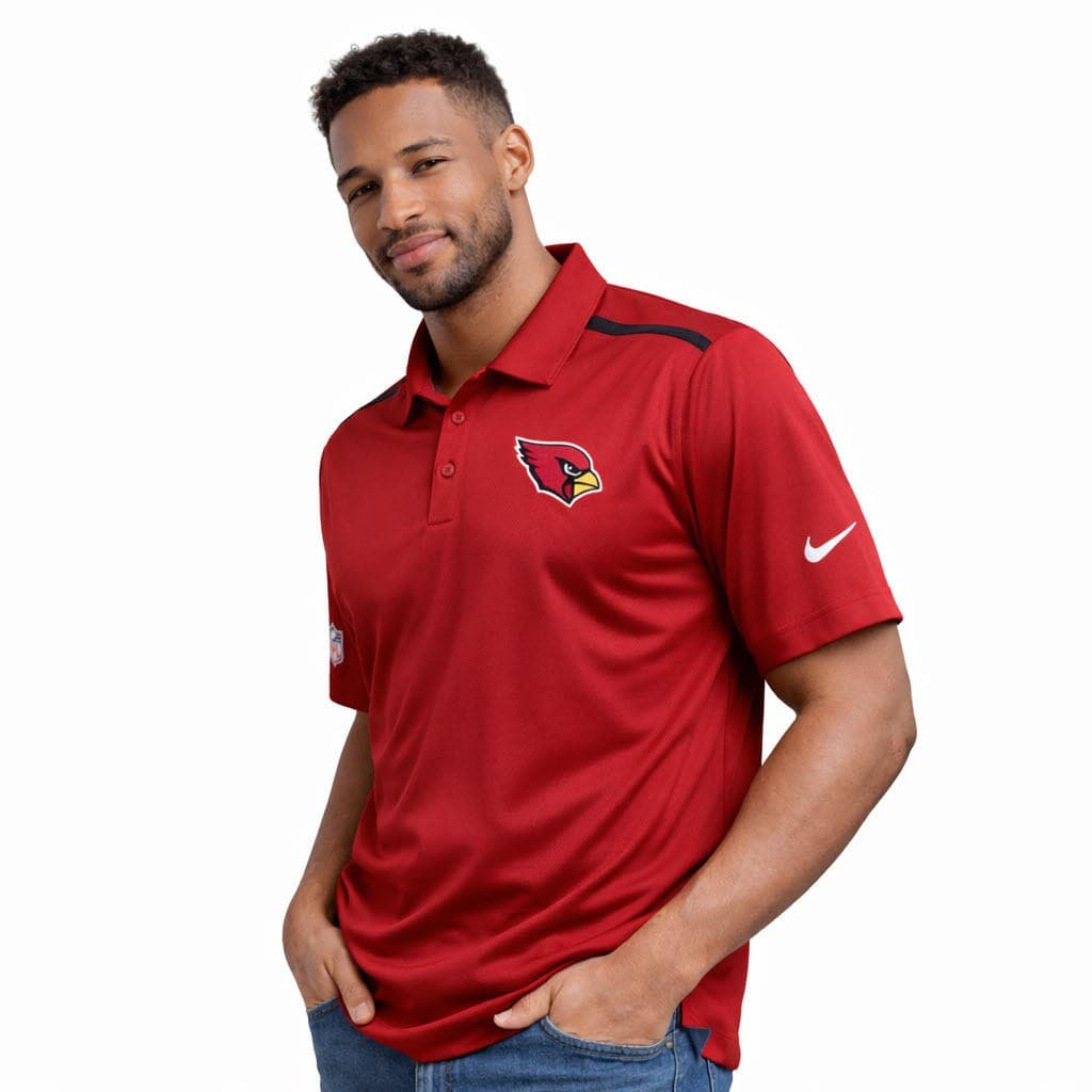 Nike Men's Arizona Cardinals Dri-Fit Coaches Elite Polo Red Small $86 Value - Thumbnail 3