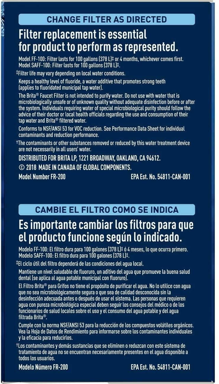 Brita On Tap Water Filtration System Replacement Filter Purifier Cleans Lead - Thumbnail 6