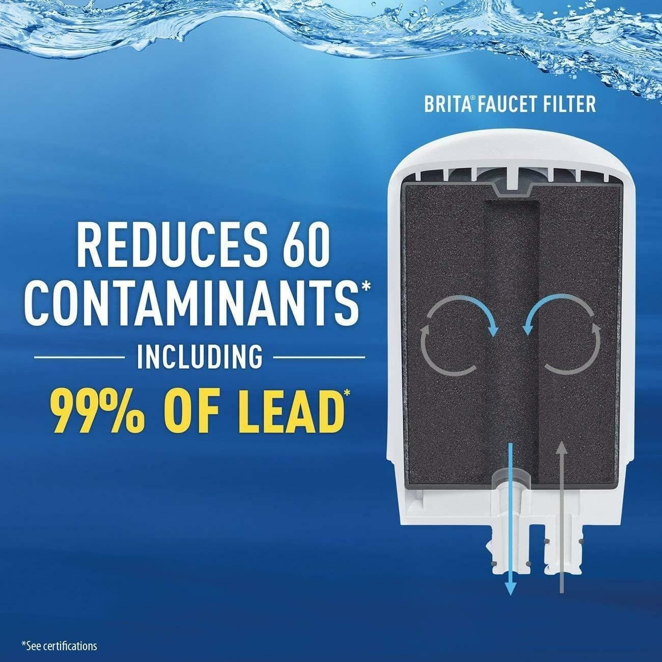 Brita On Tap Water Filtration System Replacement Filter Purifier Cleans Lead - Thumbnail 9