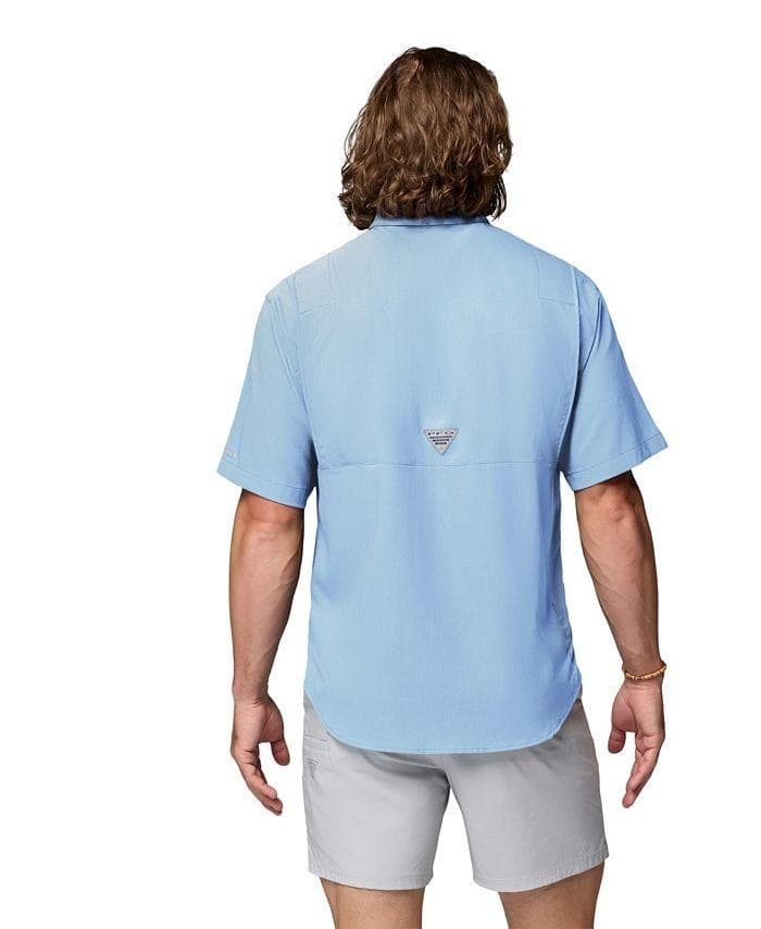 Columbia Men's PFG Tamiami II Short Sleeve Button UP Shirt Blue 1X - Thumbnail 3