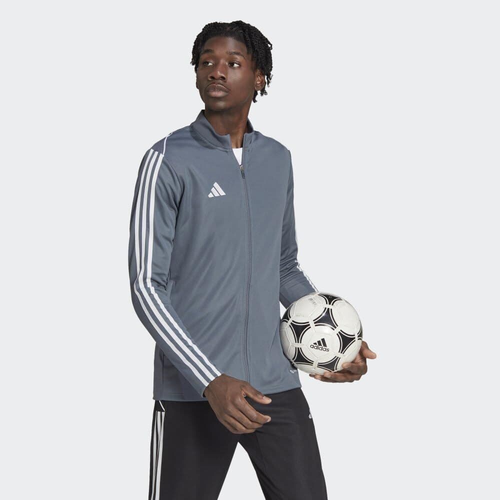 Adidas Men's Tiro Aeroready Full-Zip Training Jacket Gray XX-Large Tall - Thumbnail 4