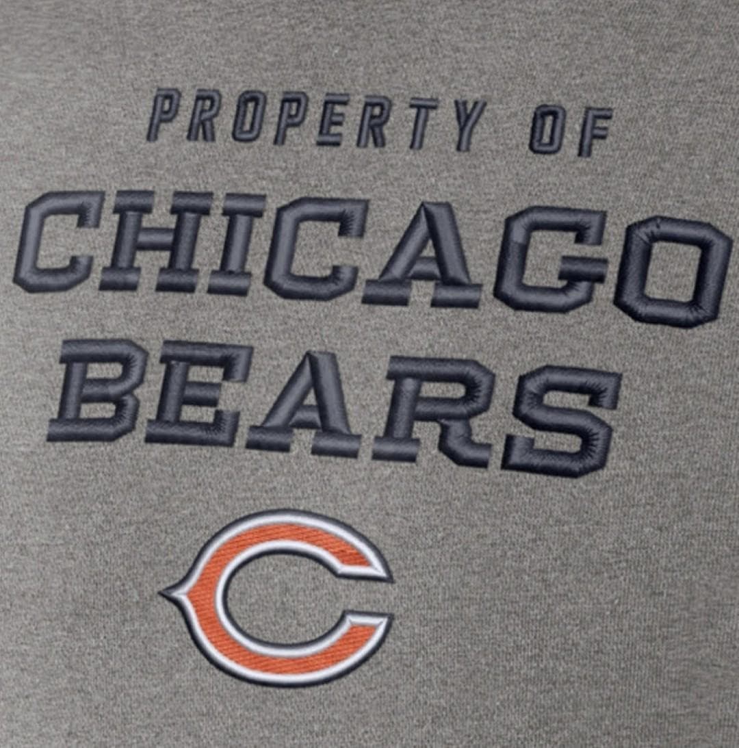 Nike Men's Chicago Bears Pullover Stadium Crew Sweatshirt Gray Large - Thumbnail 2