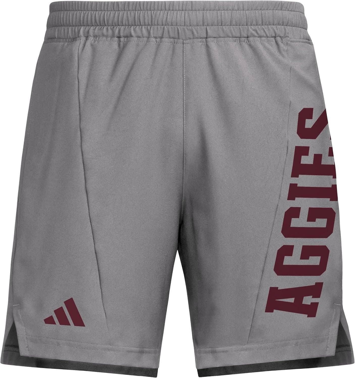 adidas Men's Texas A&M Aggies Aeroready Team Shorts Gray XL $65 Value - Thumbnail 3