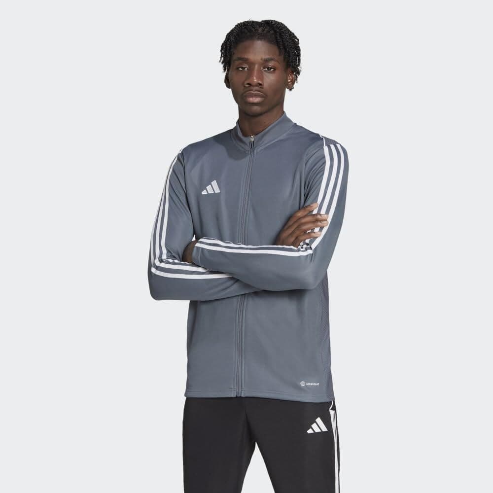 Adidas Men's Tiro Aeroready Full-Zip Training Jacket Gray XX-Large Tall - Thumbnail 2