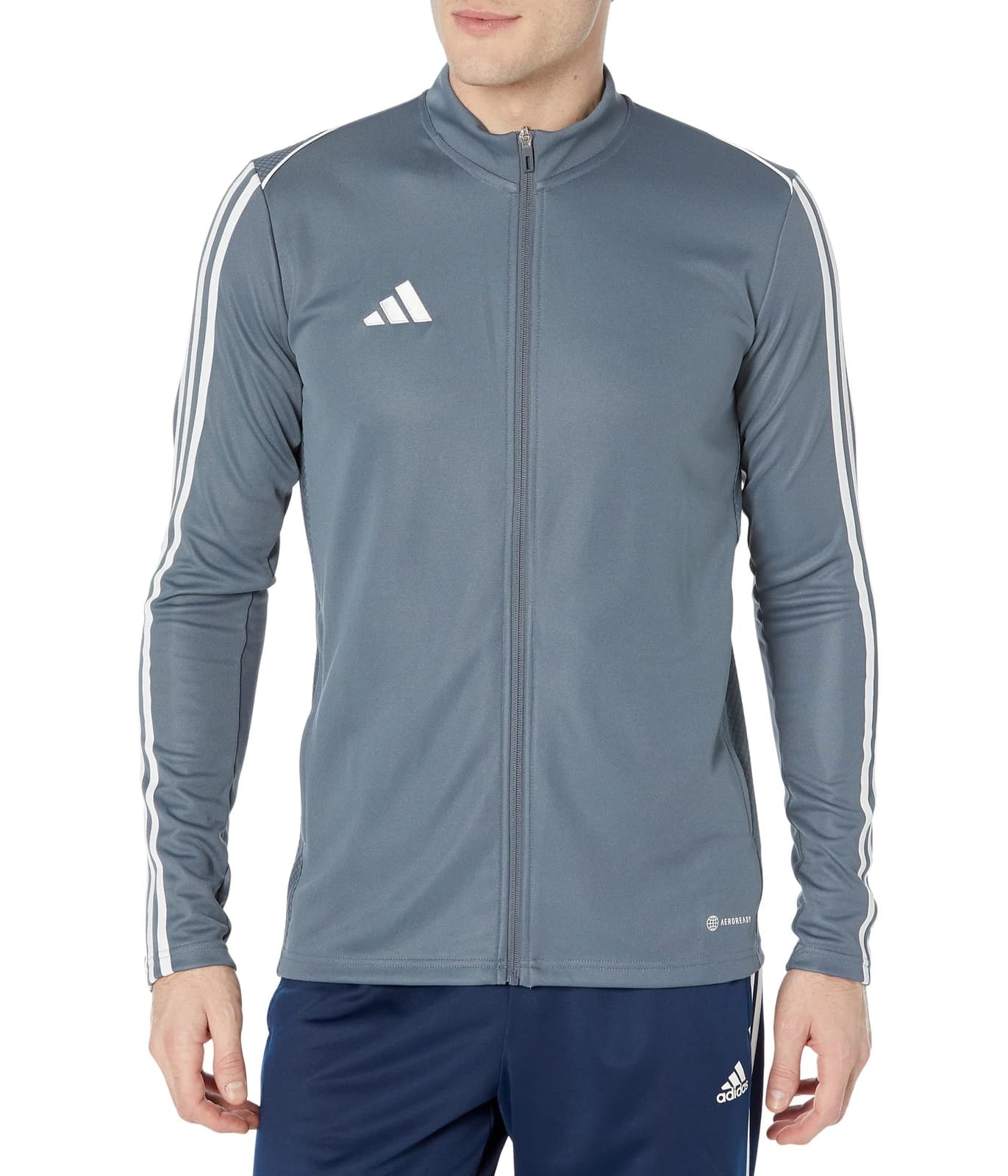 Adidas Men's Tiro Aeroready Full-Zip Training Jacket Gray XX-Large Tall - Thumbnail 8