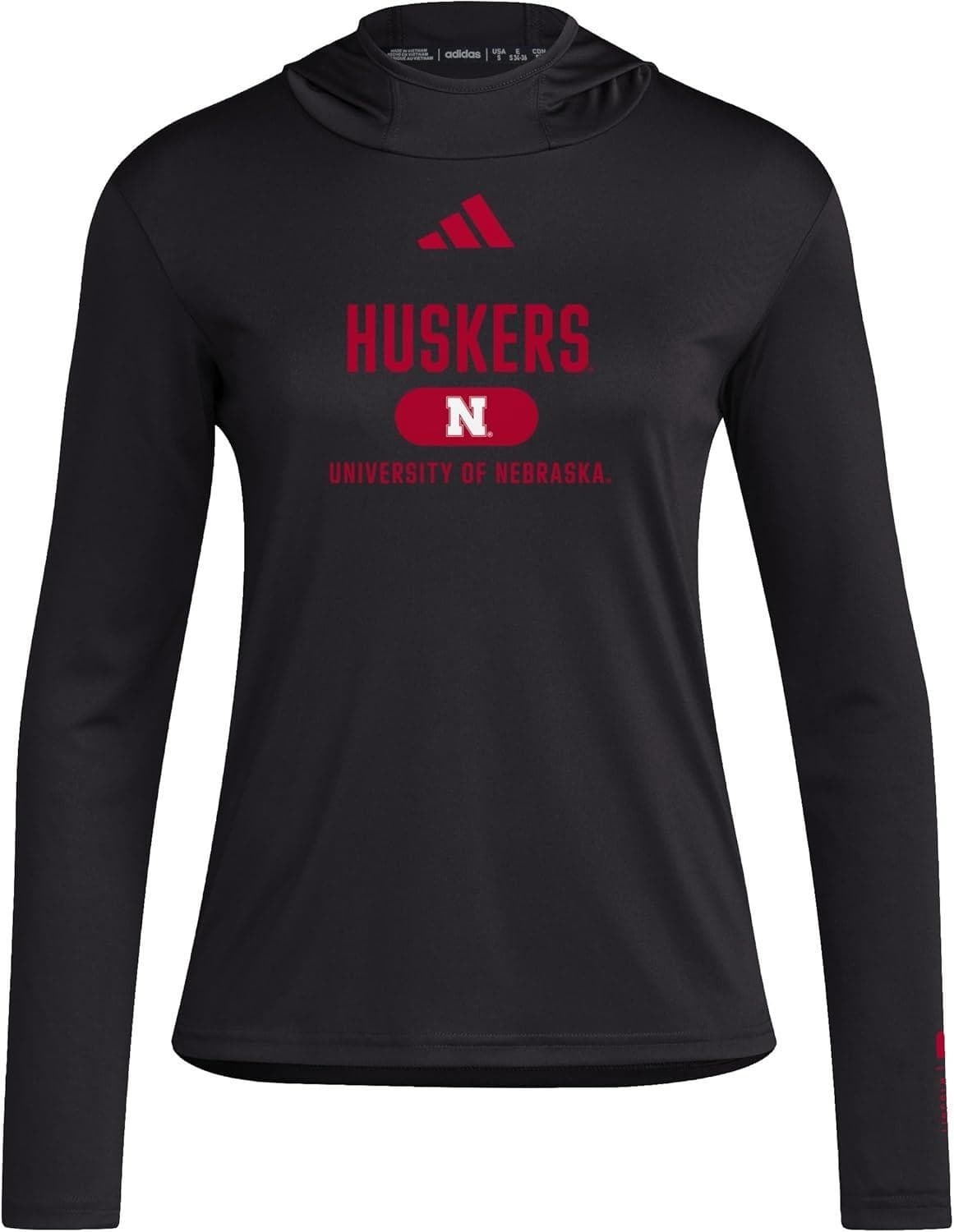 Adidas Women's Nebraska Cornhuskers Aeroready Training Hoodie Black Medium - Thumbnail 4