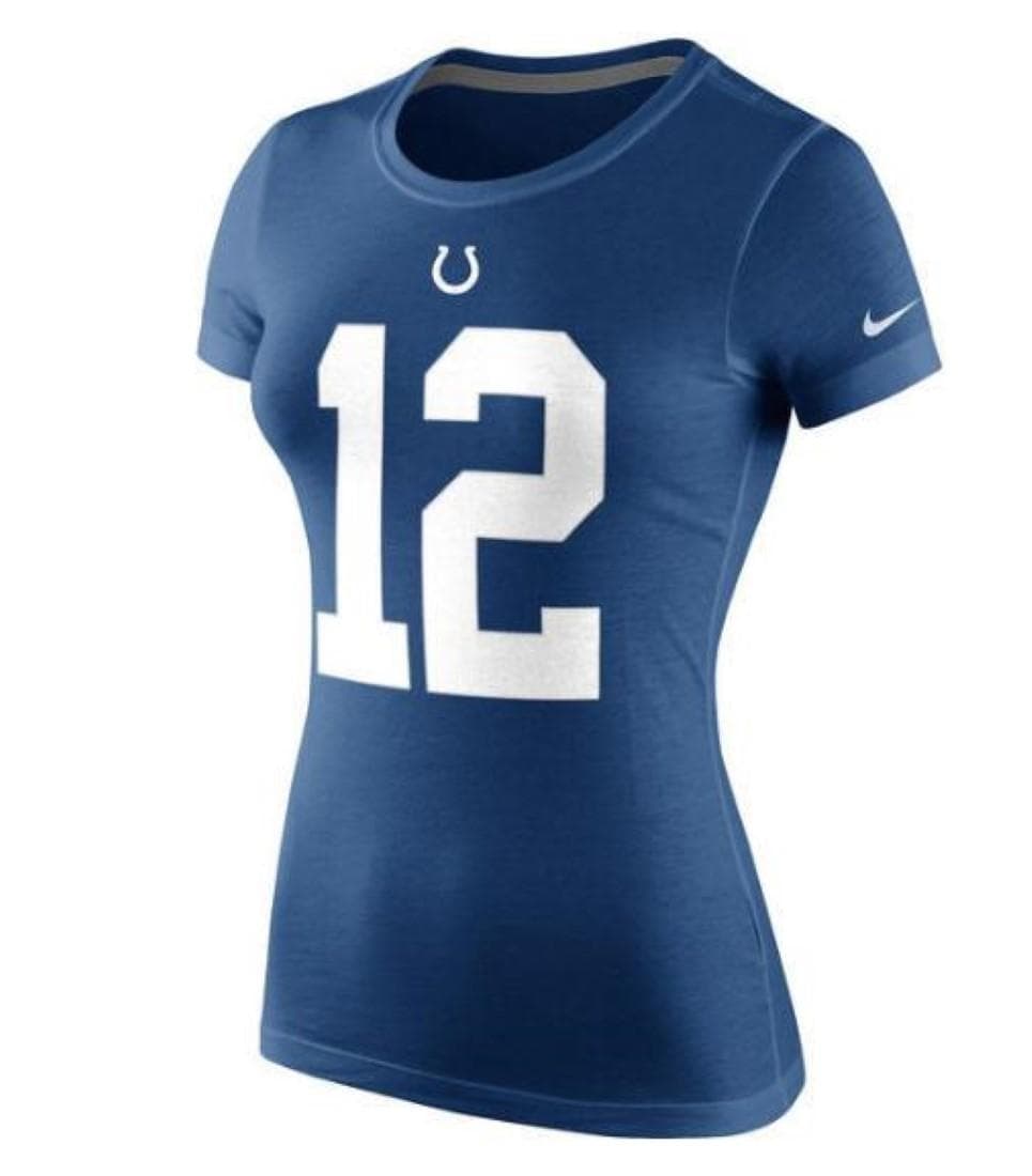 Nike Women's Indianapolis Colts Andrew Luck Jersey Cotton T-shirt Blue Medium - Thumbnail 2