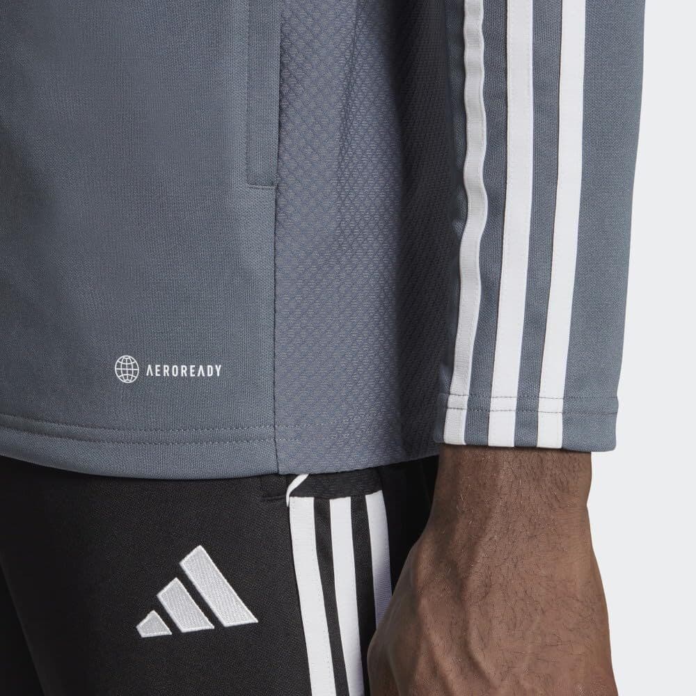 Adidas Men's Tiro Aeroready Full-Zip Training Jacket Gray XX-Large Tall - Thumbnail 6