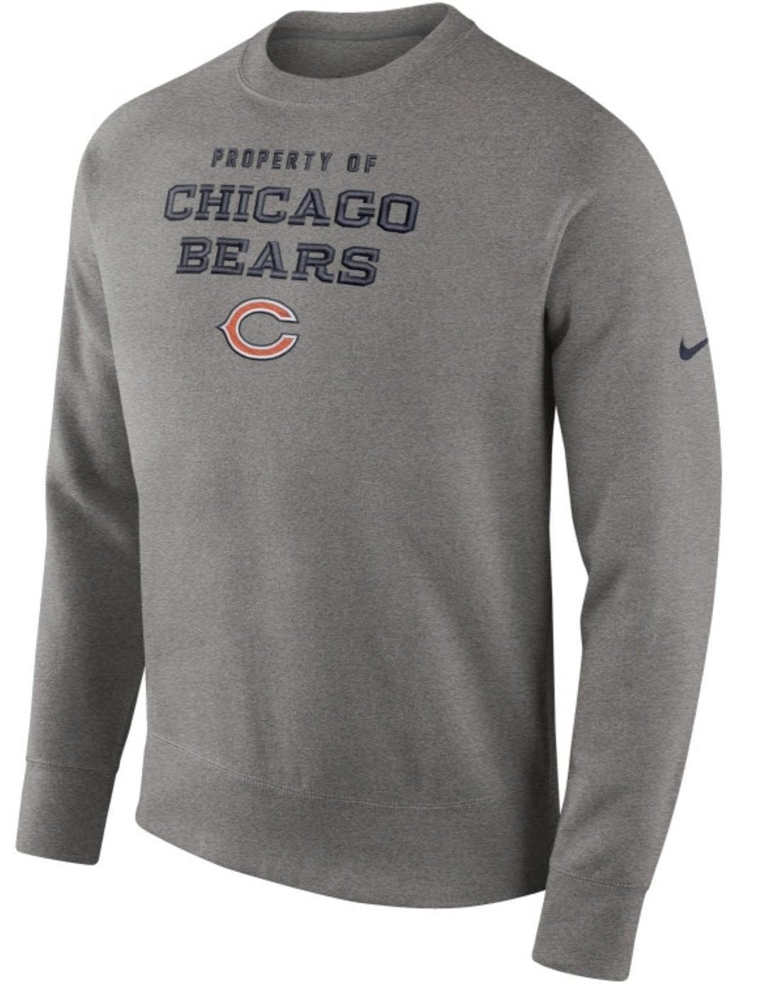 Nike Men's Chicago Bears Pullover Stadium Crew Sweatshirt Gray Large - Thumbnail 5