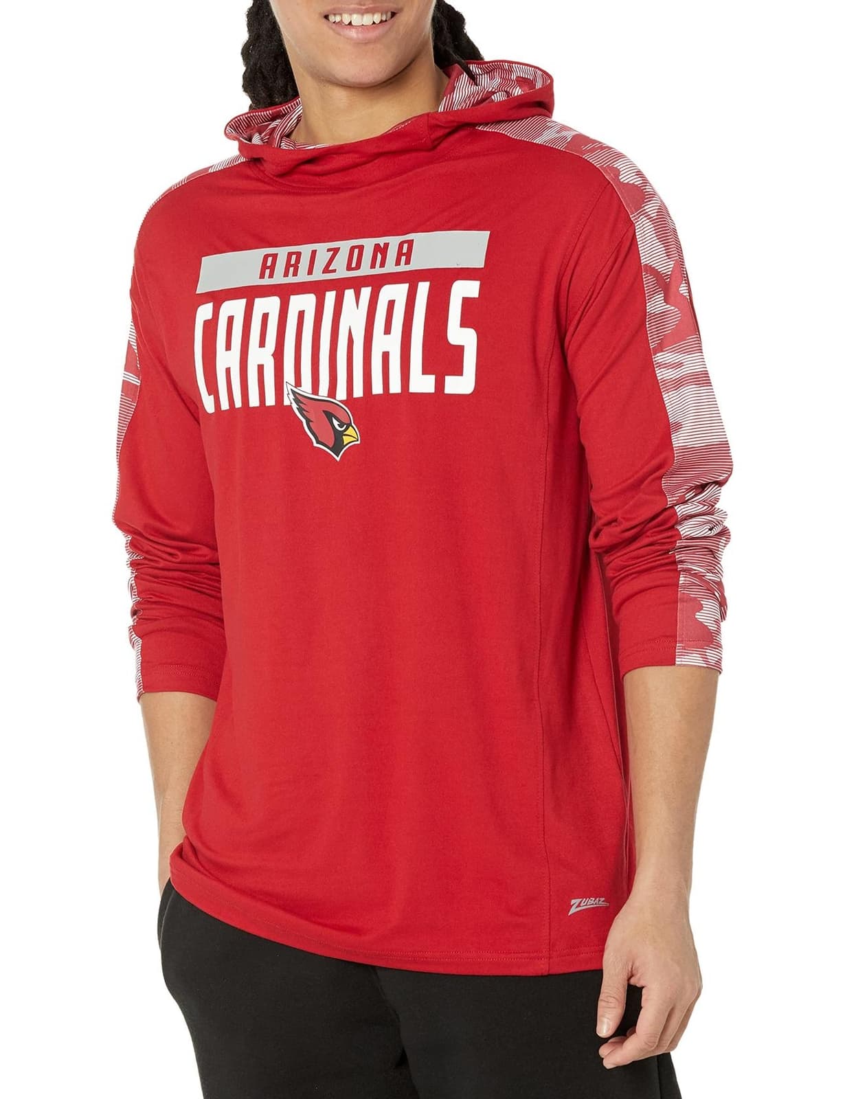 Zubaz Men's Arizona Cardinals Elevated Camo Lightweight Hoodie Red L 2XL - Thumbnail 3