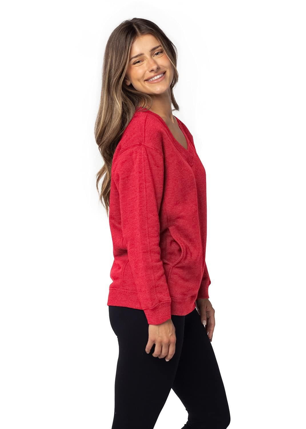 UG Apparel Women's Alabama Crimson Tide Ivy League V-Neck Sweatshirt Small Red - Thumbnail 3
