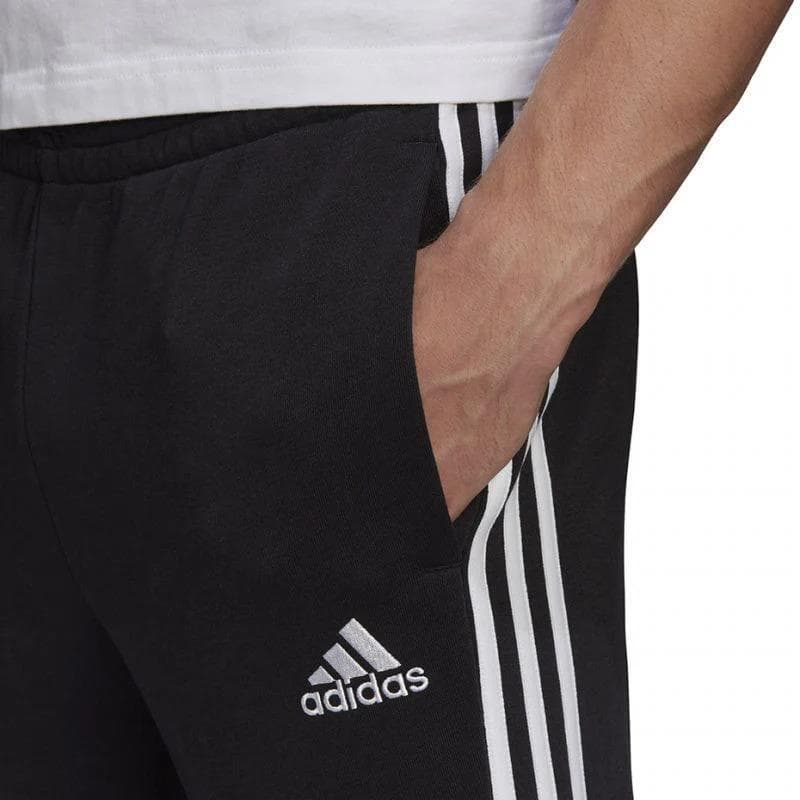 adidas Men's Essentials French Terry Tapered Cuff 3-Stripes Pants Black X-Large - Thumbnail 4