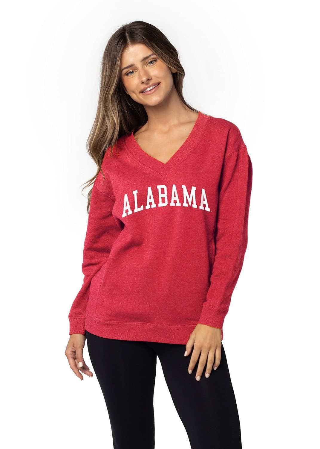 UG Apparel Women's Alabama Crimson Tide Ivy League V-Neck Sweatshirt Small Red - Thumbnail 6