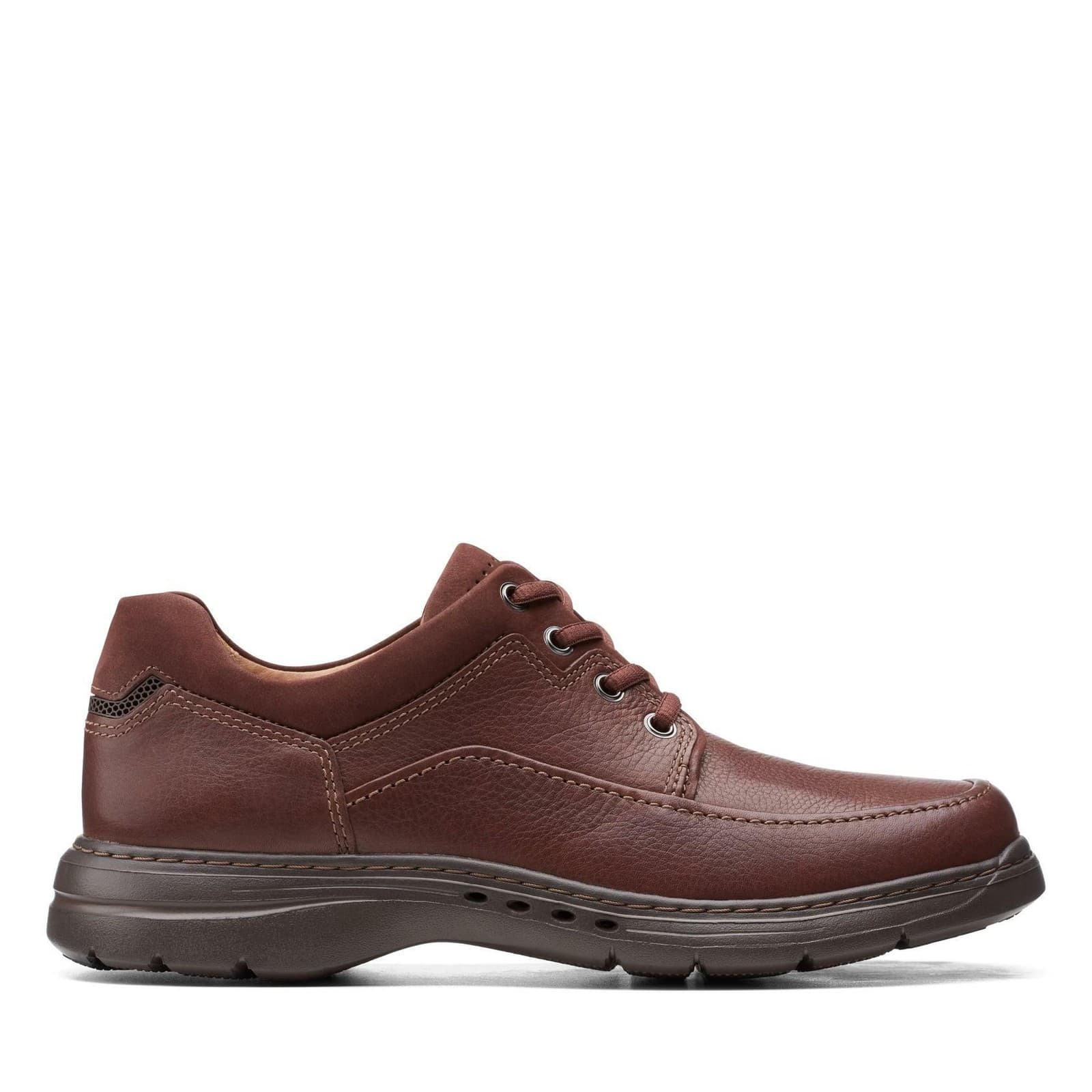 Clarks Men's Un Brawley Lace Oxford Shoes, Mahogany Brown Leather, 12 $170 Value - Thumbnail 5
