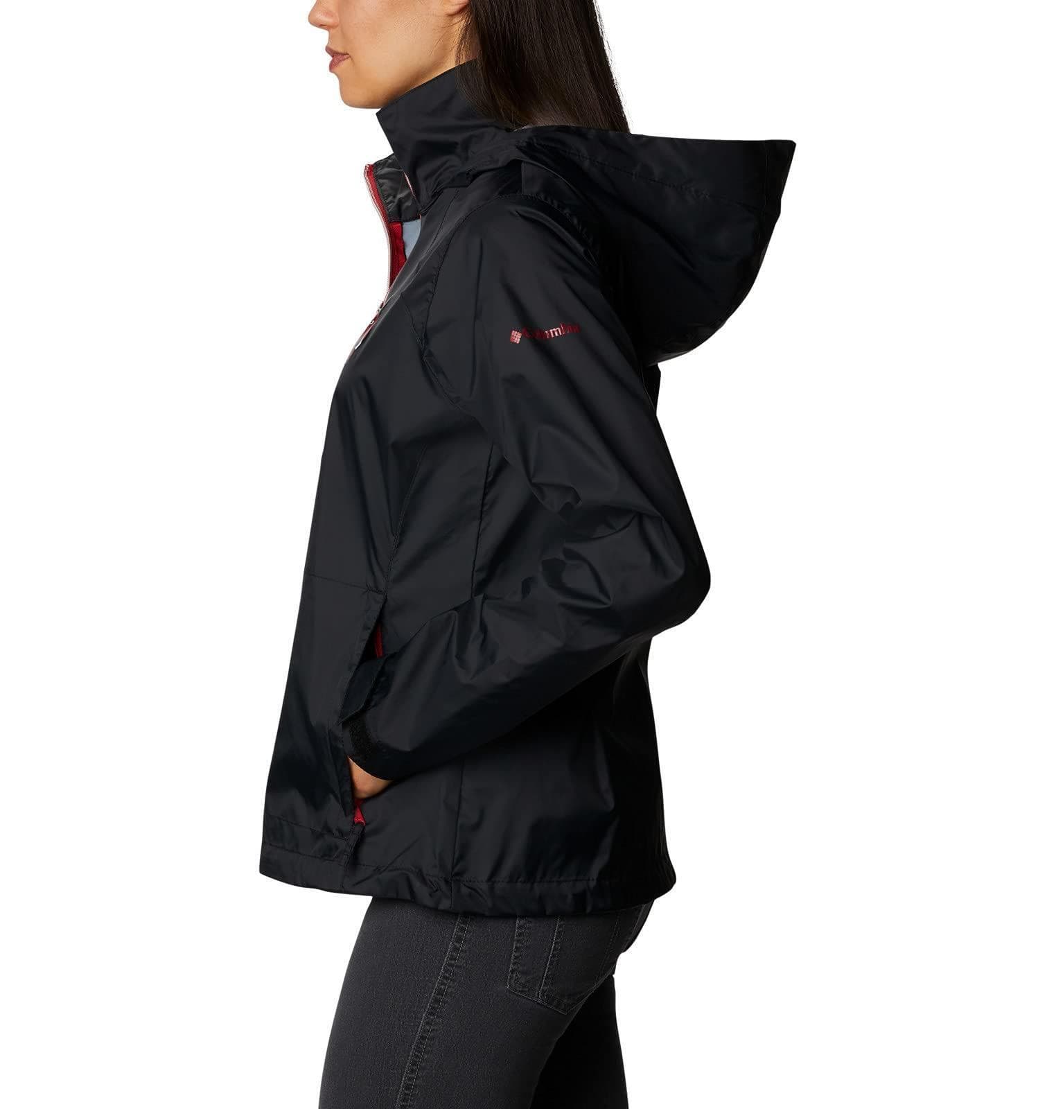 Columbia Women's Arkansas Razorbacks Waterproof Hooded Jacket Large Black - Thumbnail 2