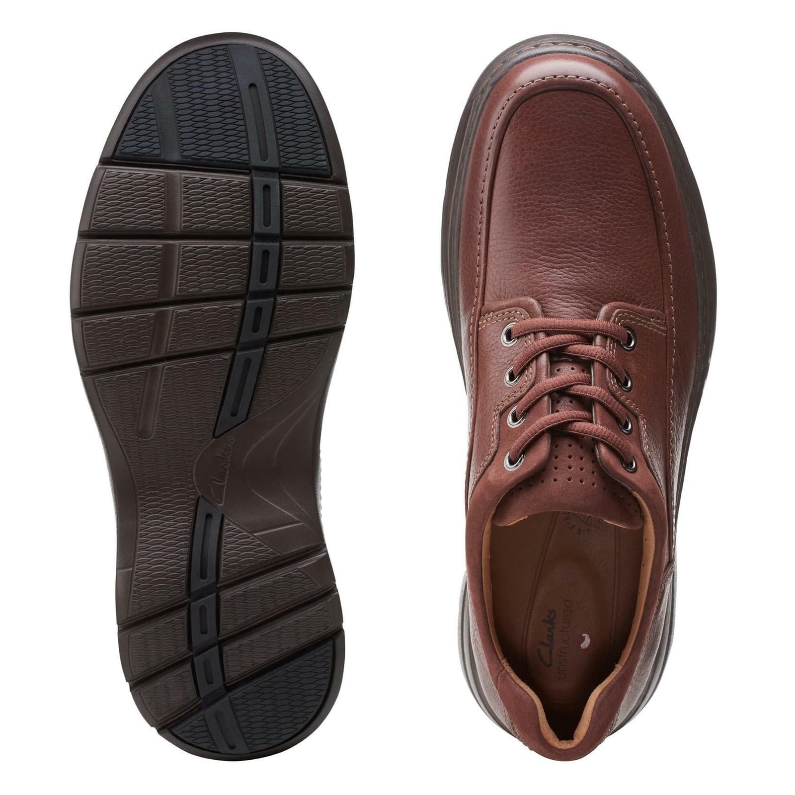 Clarks Men's Un Brawley Lace Oxford Shoes, Mahogany Brown Leather, 12 $170 Value - Thumbnail 7