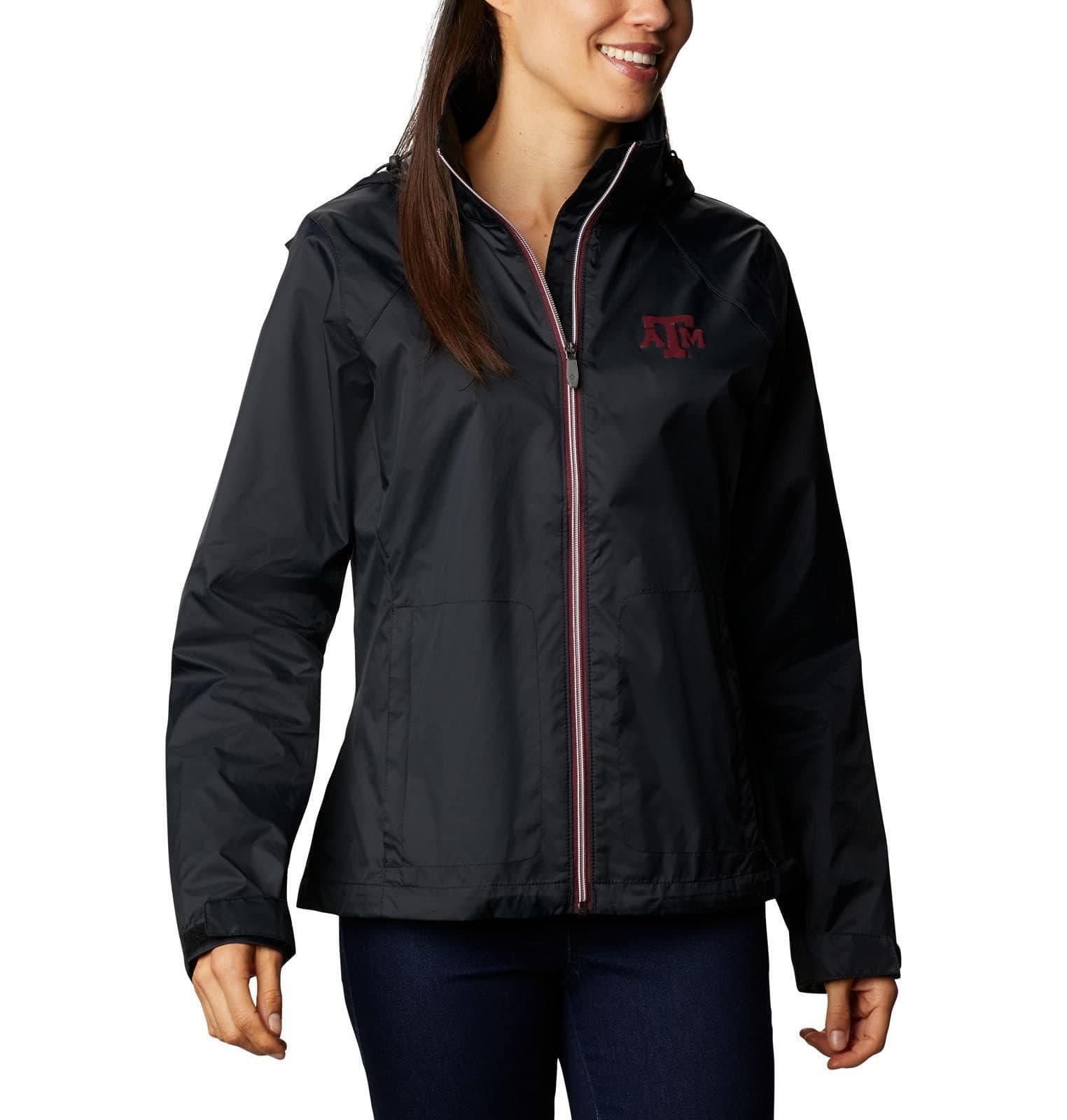 Columbia Women's Texas A&M Aggies Waterproof Hooded Jacket Black X-Large