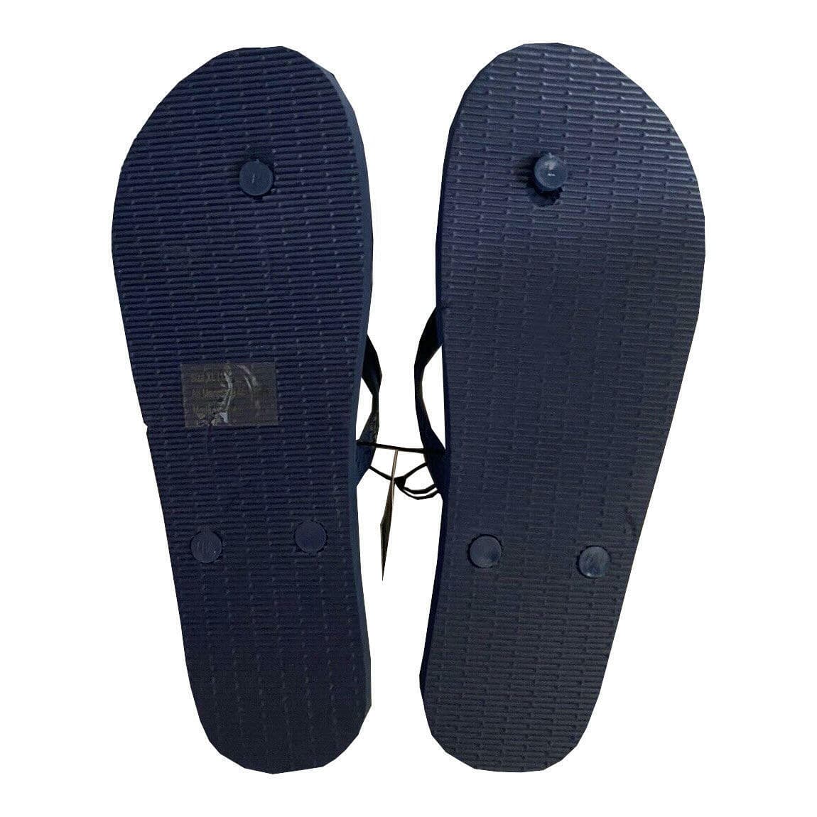 West Loop Men's Foam Flip Flops Sandals Shower Shoes Large Navy Blue - Thumbnail 2