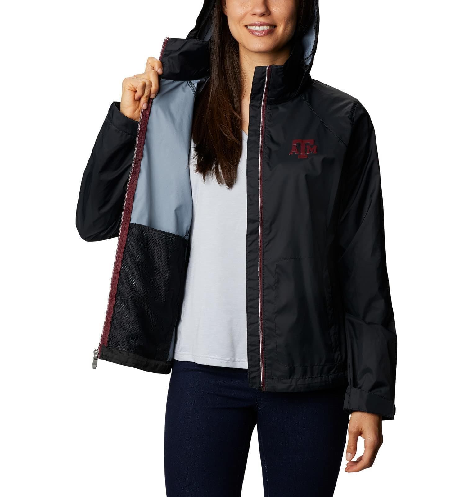 Columbia Women's Texas A&M Aggies Waterproof Hooded Jacket Black X-Large - Thumbnail 4