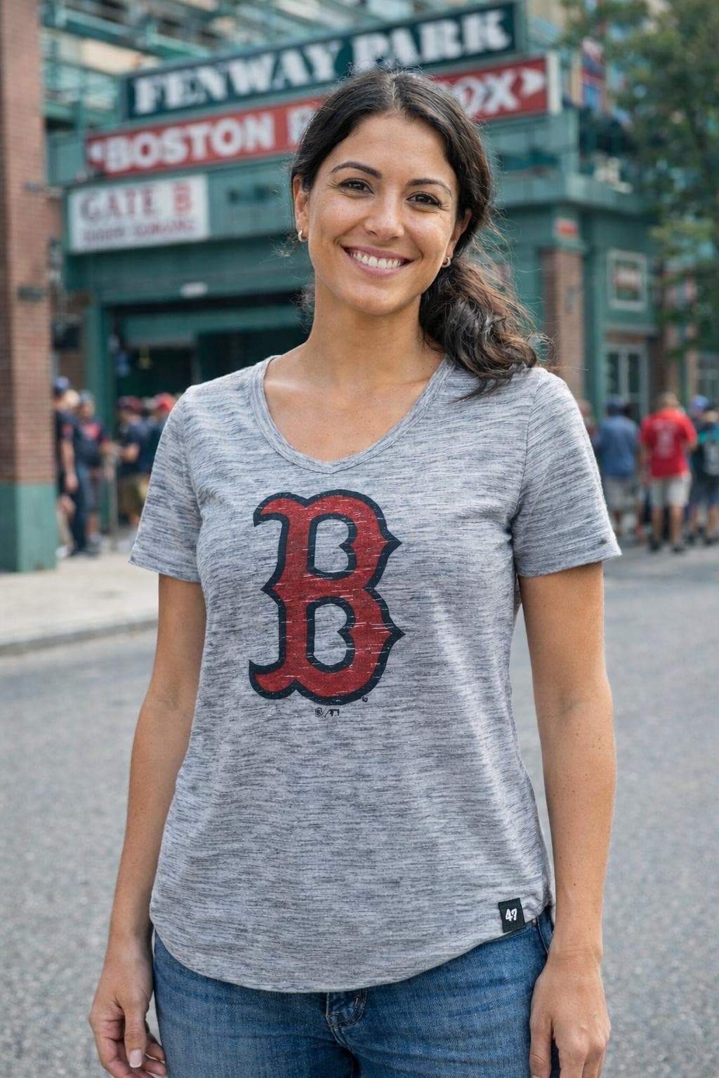 '47 Brand Women's Boston Red Sox Split Hem Haze T-shirt Large $44 Value - Thumbnail 9