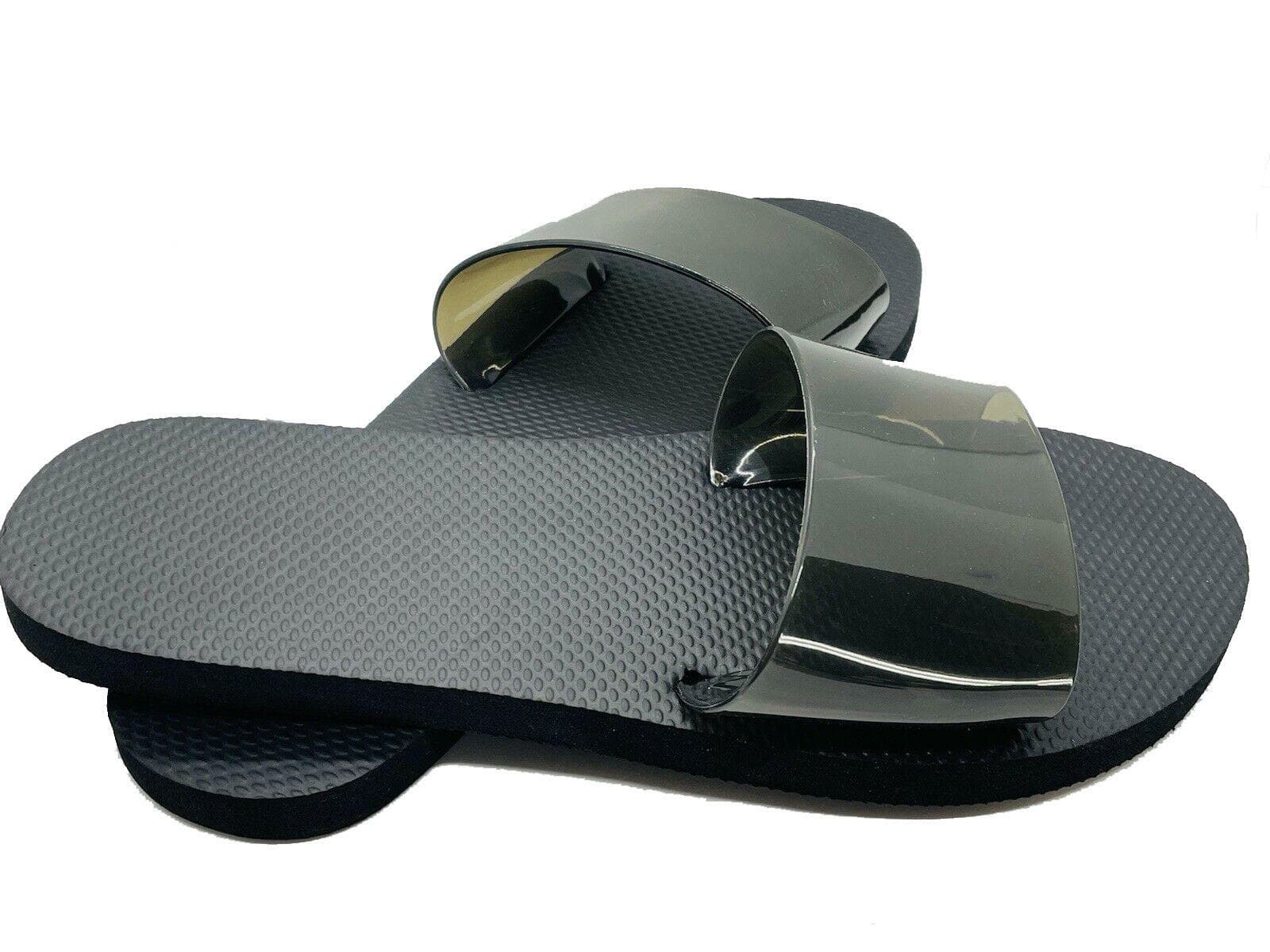 West Loop Women's Jelly Slides Foam Sandals Black Small Medium - Thumbnail 2