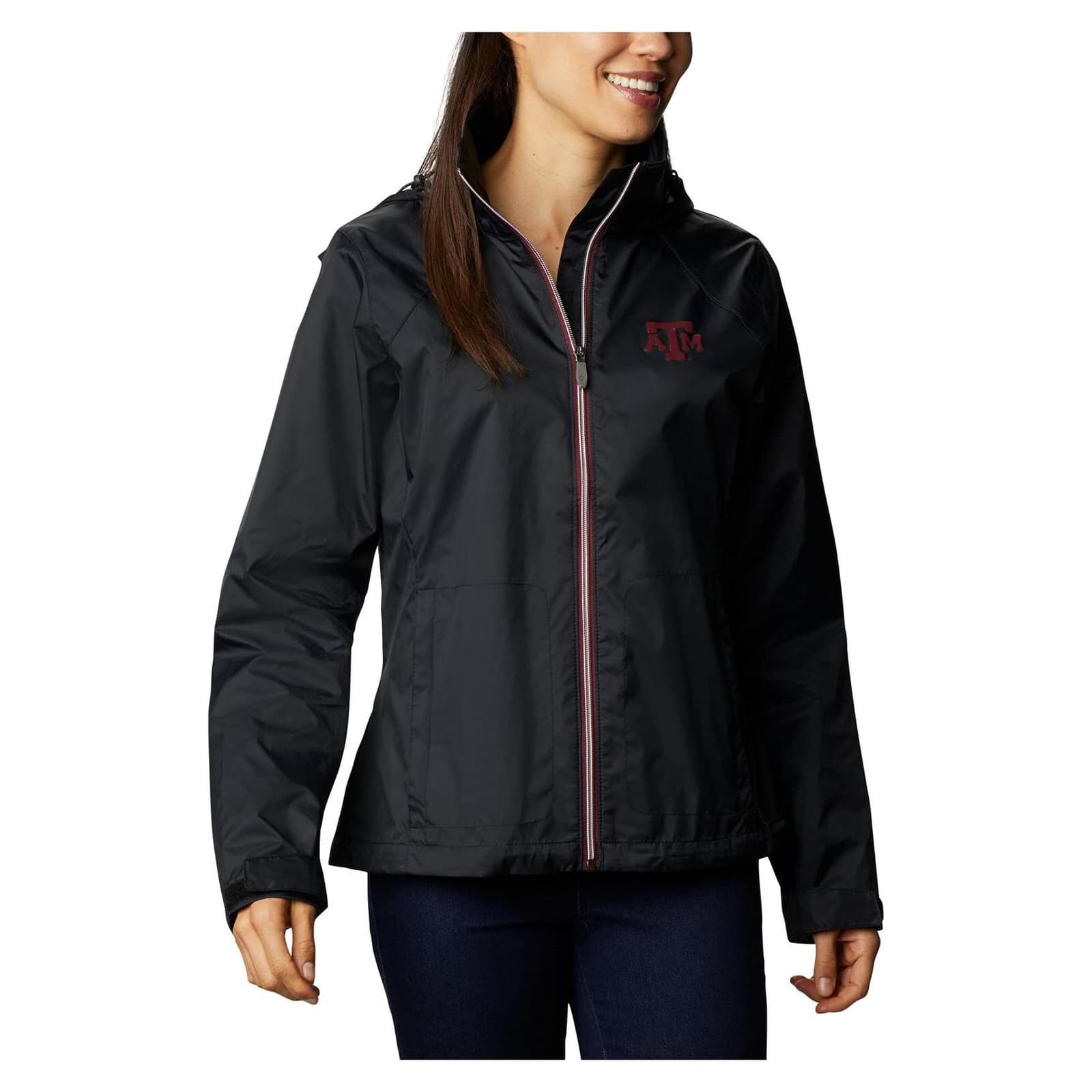 Columbia Women's Texas A&M Aggies Waterproof Hooded Jacket Black X-Large - Thumbnail 2